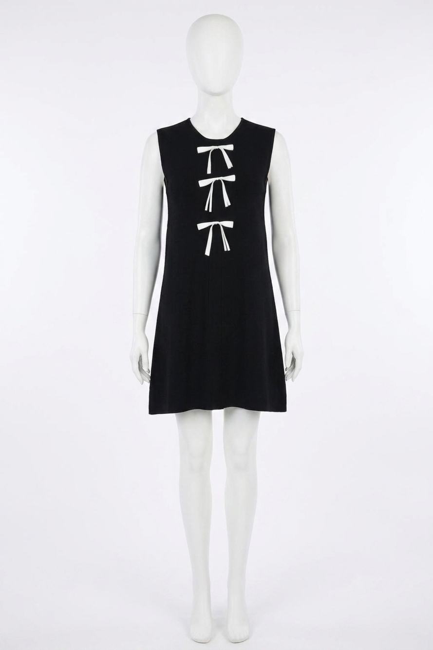 NEW SHE + SKY mini dress with bows in black